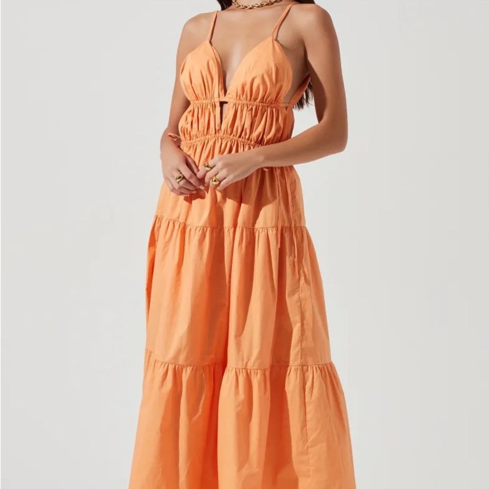 NWOT ASTR the Label Tiered V-Neck Maxi Dress